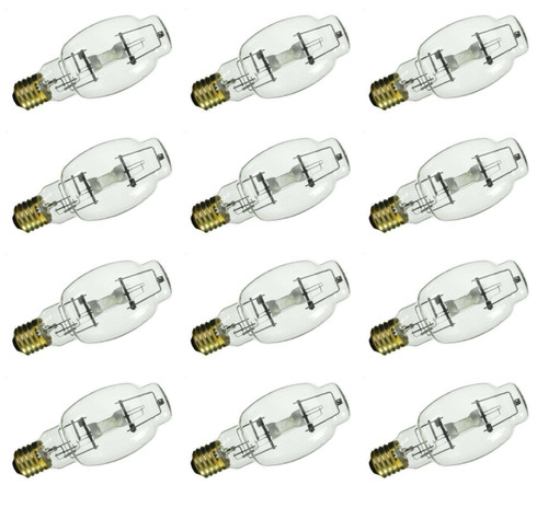 (case of 12) GE 40201 Metal Halide HID Light Bulb (enclosed fixtures only), MVR400/HOR/BT28, 400 watts, 37000 lumens, BT28 High Intensity Discharge, 4200K Cool White, MultiVapor Quartz Lamp
