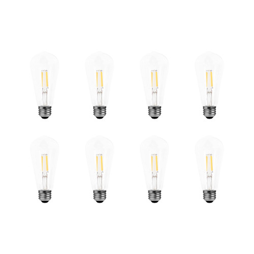 Sylvania Reduced Eye Strain ST19 LED Light Bulb, 40W = 5W, 13 Year, Dimmable, Clear, 5000K, Daylight - 8 Pack (41236)