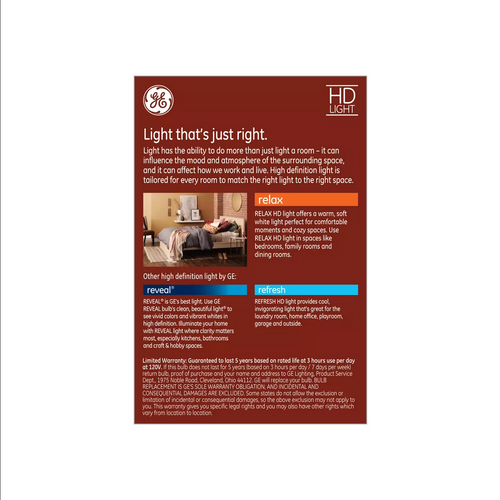 GE Relax LED G30 Globe, soft white,  6 watt,  500 lumen, soft white 2700K Dimmable LED Light Bulb, medium base