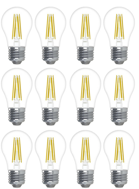 (12 bulbs) GE basic LED A15, Dimmable, 60 watt equivalent, 500 lumens, soft white LED ceiling fan Light bulb