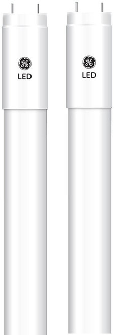 (2 tubes) GE 26405 LED Tube T8, 48 inch, 12 watt, 1500 lumen, Cool White 4000K, LED Glass Tube, Type A Plug and Play easy LED upgrade for Replacing 48 inch T8 Fluorescents lamp