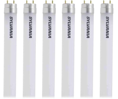 (case of 6) Sylvania Substitube Plug & Play 48 inch LED T8 Tube, 5000K, Frosted glass, 12 watt,  1650 lumen LED upgrade for 32 watt 4ft T8 Fluorescent