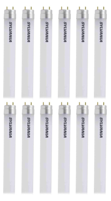 (case of 12) Sylvania Substitube Plug & Play 48 inch LED T8 Tube, 5000K, Frosted glass, 12 watt,  1650 lumen LED upgrade for 32 watt 4ft T8 Fluorescent