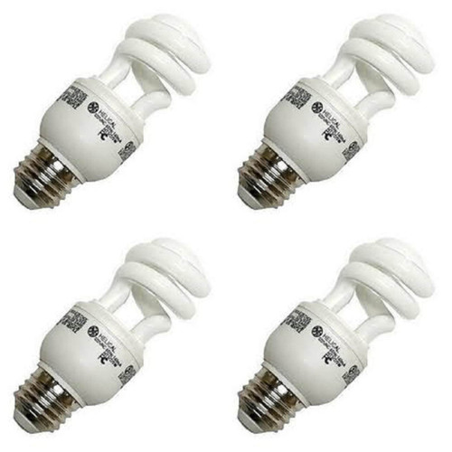 (case of 4) GE 42171 T3 Spiral CFL, Self-Ballasted, Medium Screw (E26) Base, 40 watt equivalent, Cool White, 9 watts, 520 lumens Compact Fluorescent Light Bulb