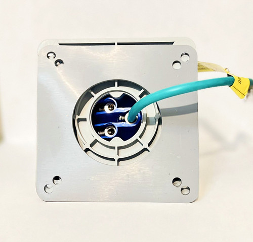 Eaton Arrow Hart AH316B6W Pin and Sleeve Inlet, 16 Amp, 220-240V, 2-pole, 3-wire, BLUE, IP69K, IP67, Extra Heavy Duty