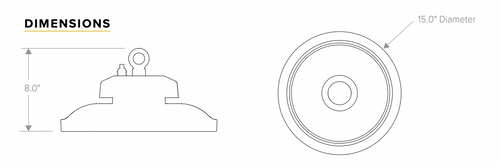 Hubbell CRN Wet Location LED High Bay CRN-40LX-EDU-OCS, 100 Watt, 14,000 lumen, Replaces 250W HID, 4000K, 120-277V, with microwave occupancy sensor, 0-10V dimming, IP65