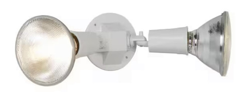 HALO PWT250WH Twin Flood Light fixture, White, weatherproof and corrosion resistant plastic, PAR Floodlight Fixture, White, Medium Base 