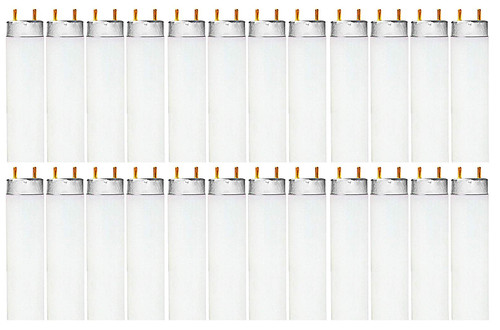 (24 bulbs) GE 66829 Kitchen & Bath Straight Fluorescent T8 Light Bulb, 32 Watt, 2900 lumens, 3000K Warm White, 48 inch T8 lamp