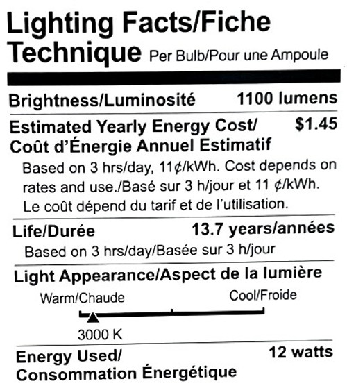 (4 bulbs) GE LED A21, 12 Watt, 1100 Lumen, 3000K, Dimmable, Medium Screw Base, 5. 16 IN Length, 15000 HR Average Life