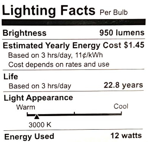 (case of 3) GE LED PAR38 Outdoor Floodlight, 12 watt - Replaces 75 Watt Light Bulb 1 Pack, 950 lumens, Dimmable, Bright White