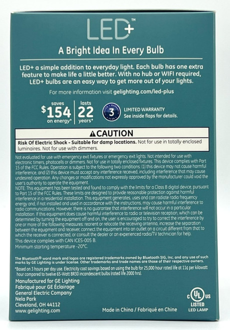 GE Lighting LED+ Speaker Indoor Floodlight Bulb, Soft White, Bluetooth Speaker, No App or Wi-Fi Required, Remote Included, BR30 Indoor Floodlight Bulb (1 Pack)