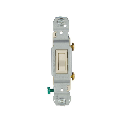 (case of 100) Eaton Wiring 15 Amp Toggle Switch, Single-Pole, Light Almond