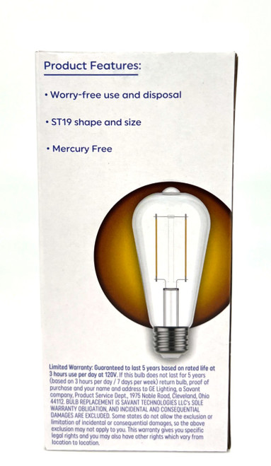 (4 bulbs) GE LED ST19 Soft White, 5 watt, 500 lumens, Dimmable, 60 watt equivalent, LED Light Bulb, medium base, 