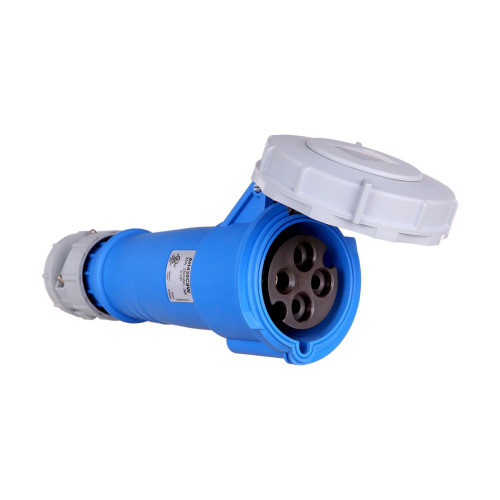 Eaton Arrow Hart AH430C9W pin & sleeve connector, IP69K Rated, #10 -#2 AWG, 30A, 3Ø 250V, Back wire, Blue, IP67, Nylon, Three-pole, Four-wire, grounding, Female, 5 HP, Nylon, Three-phase