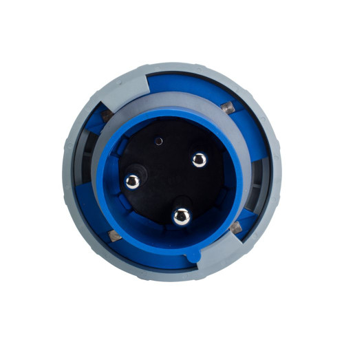 Eaton Arrow Heart Pin and Sleeve Plug Plug, AH3100P6W, 100A, 250V, 2 Pole, 3 Wire, Watertight, Blue, IP67, IP69K