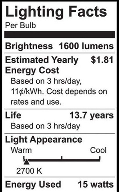(4 bulbs) GE Lighting 15 Watt LED A19 Soft White, 1600 lumens, 100 watt replacement, Dimmable LED Light Bulb