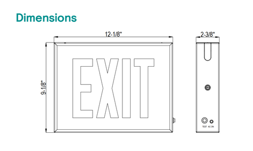 Signify Chicago  Approved CSE Series Exit Sign, CSE1RWW,  AC only, LED Steel exit sign, White with Red Letters, Chloride, 120/277VAC