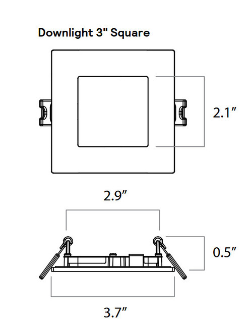 Philips Lightolier LED Flat Downlight, 3 inch square, field selectable lumens and color temperature, 0-10V dimming, 120/277V, FD3SSLMZ10SCTUW 