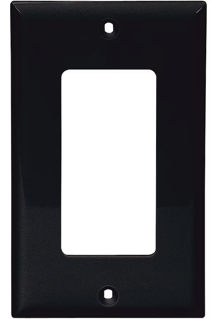 (case of 40) Eaton Wiring 1-Gang Decorator Wall Plate, Nylon, Standard, Black, 5151BK