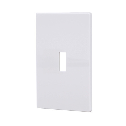 (quantity of 5) EATON PJS1W Arrow Hart Pjs1 Mid Size ScrewLess Wall Plate, 1 Gang, 4-7/8 in L X 3-1/8 in W X 0.08 in T, White