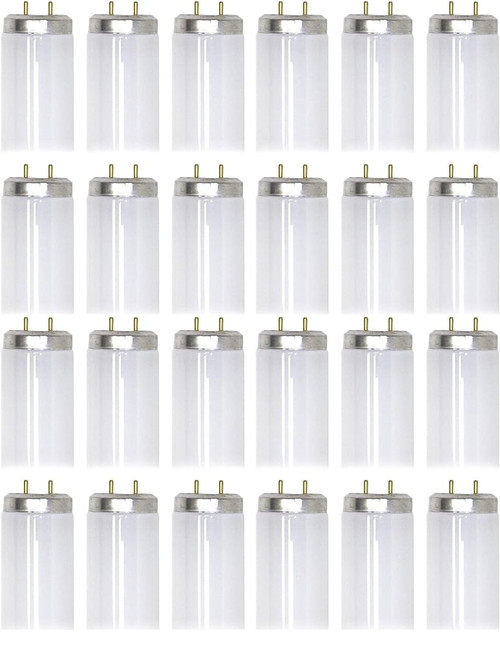 (quantity of 24) GE Lighting 88805 48 inch 32W T8 Linear Fluorescent Tube, 4100K color temp, F32T8SPP41WP