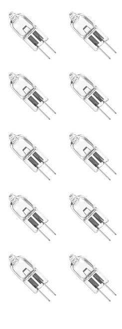 (case of 10) GE 34702, Q50T3/CL M32 TR, 50 watt, 12 volt, GY6.35 base, Clear