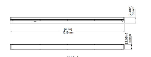 (case of 9) Philips Day-Brite SDS Selectable LED strip, 4ft length, Lumen Selectable (2430, 3640, 4850), Color Selectable (3500K, 4000K, 5000K), 120-277V, 0-10V Dimming, SDS42448L8CST-UNV-DIM