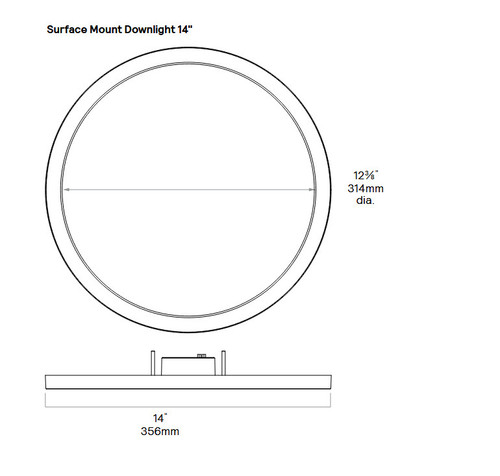 (case of 4) Lightolier LED Surface Mount Downlight, 14 inch round, Field Selectable Color Temperature, 25 watts 1650 lumens, TRIAC Dimming to 5 percent, 120V, White, SD14R16ESCT1W