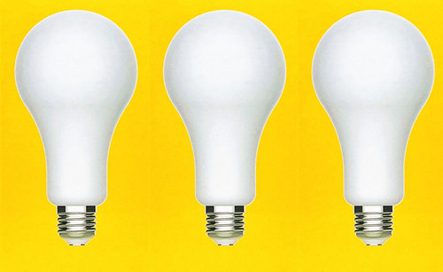 (quantity of 3) GE 93129366 LED Outdoor-Rated Ultra Bright Light Bulb, Soft White, A21 Medium Base, 22 Watt - Quantity 1