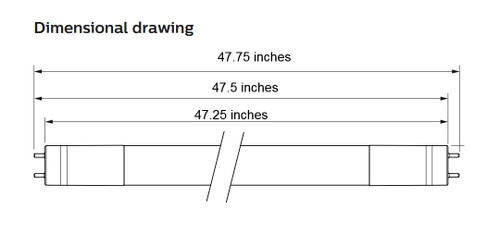Philips MainsFit Double-Ended LED T8 tube, 48 inch, 3500K, 11 watt 1650 lumen, frosted glass, Type B Ballast Bypass, CorePro, upgrade for T8 & T12 fluorescent 11T8/COR/48-835/MF16/G (case of 25) 
