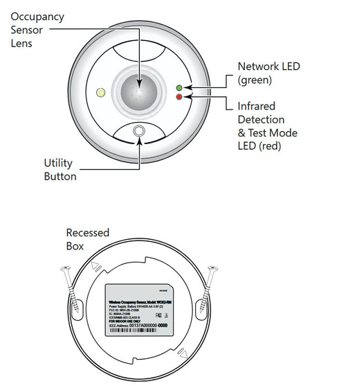 Daintree Wireless Ceiling Mount Occupancy Sensor WOS2-CM, passive infrared (PIR) technology, wireless installations, ideal for retrofit