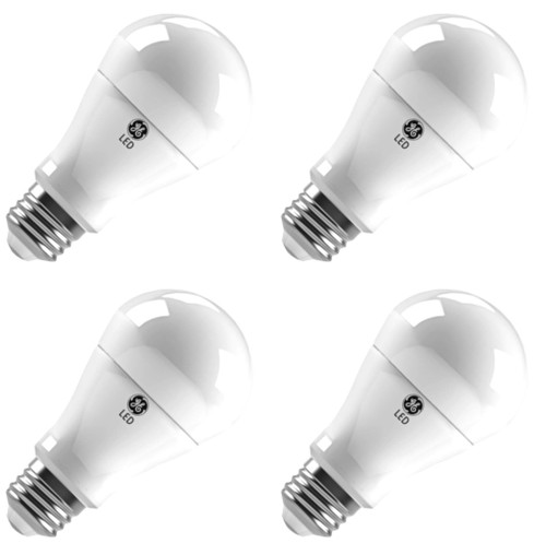 (4 LED Bulbs) GE Lighting 95928 LED A19, 7 Watt, 500 lumen, 5000K Cool WhiteA19, Medium Base. 5000 Kelvin Dimmable LED