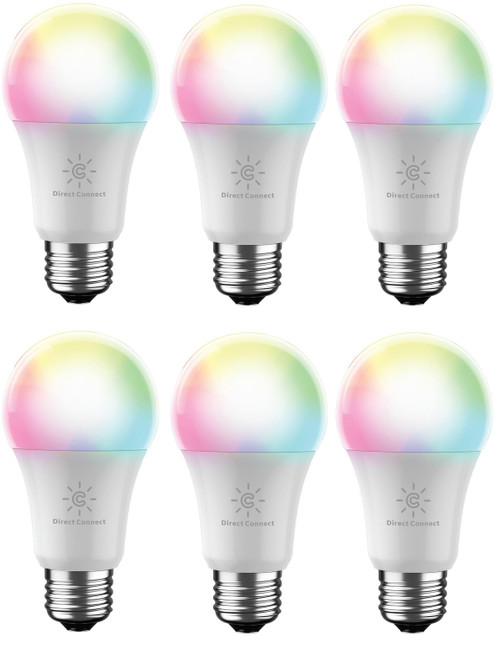 (6 bulbs)GE Lighting CYNC Smart LED Light Bulbs, Color Changing, Bluetooth and Wi-Fi, Compatible with Alexa and Google Home, A19 Bulbs 