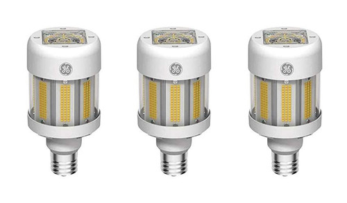 (case of 3) GE 43258 LED Omni-Directional 250 watt HID replacement, 80 watt LED corn cob light bulb, 4000K Cool White, 11800 lumens