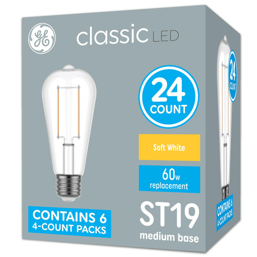 General Electric Soft White LED 60W ST19 (4-Pack)