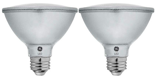 GE classic LED PAR30 short neck Indoor Floodlight, Warm White 2700K, 10 watt, 900 lumens, 75000 hour life, Dimmable, beautiful Silver LED bulbs (2 LED bulbs)