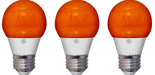 GE Lighting Bitcoin Orange LED A15 Party Light, Crypto & Happy Party Bulb with Medium Base, 3-Watt, 45 Lumen, Exuberant Orange, (case of 3 bulbs)  