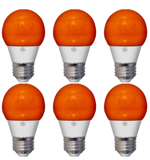 GE Lighting Bitcoin Orange LED A15 Party Light, Crypto Party Bulb with Medium Base, 3-Watt, 4 Lumen, Exuberant Orange, (case of 6 bulbs)  