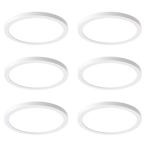 (case of 6) Prescolite Lite-Box edge-lit 6 inch round LED Downlight, selectable CCT, 1100 lumen, 13 watt,  Low profile, Remote J-Box, Dimmable, LBSES-6RD-RM-CS9-WH