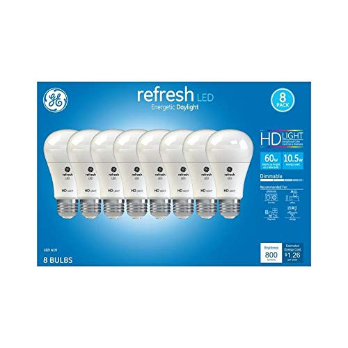GE Refresh 60-Watt EQ A19 Daylight Dimmable LED Light Bulb (8-Pack)