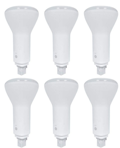 (case of 6) GE 93001 LED Light Bulb, 10.5 watt, 2 pin (G24d) Base, 1050 lumens, 3000K, Vertical, Plug in LED lamp
