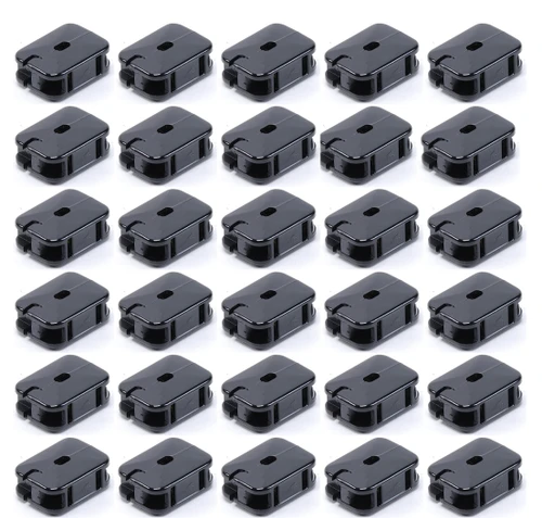 (case of 30) Eaton 2609BK-BU 2-Wire 2-Pole Non Grounding In-Line Outlet 125 Volt AC 10 Amp Black Academy, straight blade connector