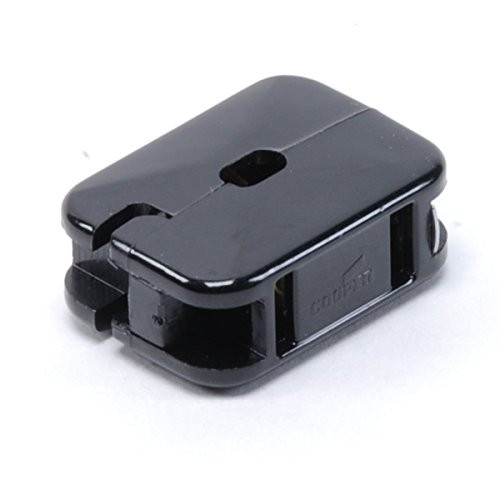 (case of 30) Eaton 2609BK-BU 2-Wire 2-Pole Non Grounding In-Line Outlet 125 Volt AC 10 Amp Black Academy, straight blade connector