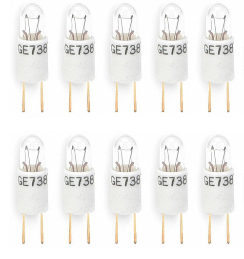 (case of 10) GE Miniature Specialty Bulb, 6034BP, T1-3/4, 28V, 2 pin, clear finish, 29897, Aviation specialty bulb