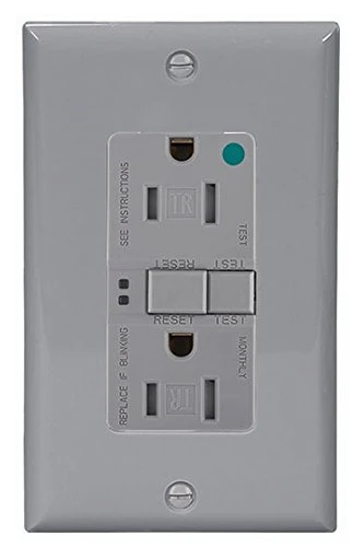 Eaton Wiring 20 Amp Tamper Resistant Hospital Grade GFCI Receptacle Outlet, Gray, TRSGFH20GY