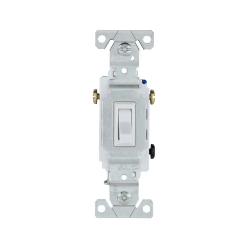(case of 10) Eaton Toggle Switch, 15A, White, 3-way Non-Grounded, 1303W-BOX
