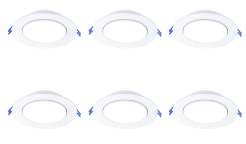 (case of 6) Lightolier LED 6 inch Round Gimbal Downlight, 15 watt 1100 lumen, field selectable 5CCT (2700K, 3000K, 3500K, 4000K, 5000K), 120V, Triac Dimming, White, GB6R11ESCT1W