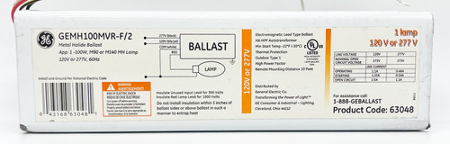 GE 63048 - GEMH100MVR-F/2 Metal Halide Ballast