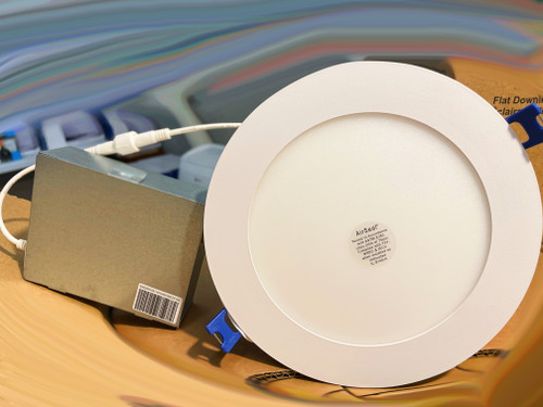 Lightolier FD6R LED Flat Downlight, CCT selector (2700K, 3000K, 3500K, 4000K & 5000K) 6 inch round LED downlight, white, TRIAC dimming to 5 percent