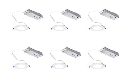 (case of 6) Lightolier LED Flat Downlight, Selectable Color Temperature, 5 inch round, 13 watts, 900 lumens, TRIAC dimming to 5 percent, 120V, White, FD5R9ESCT1W, suitable for wet locations